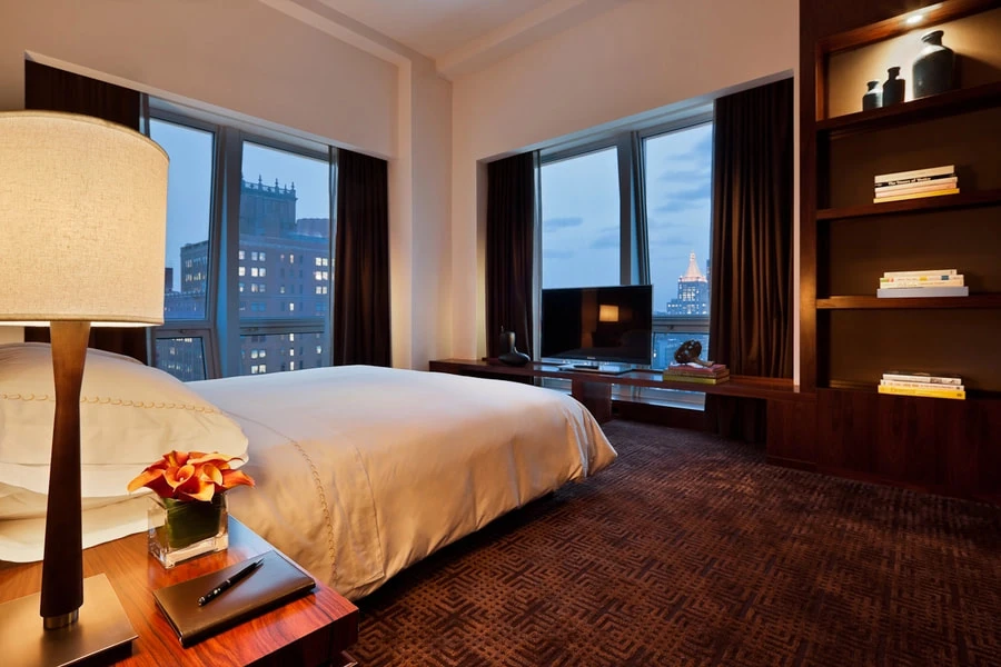 Bedroom drapery solution for the Setai Hotel. Designed and built by Skyco.