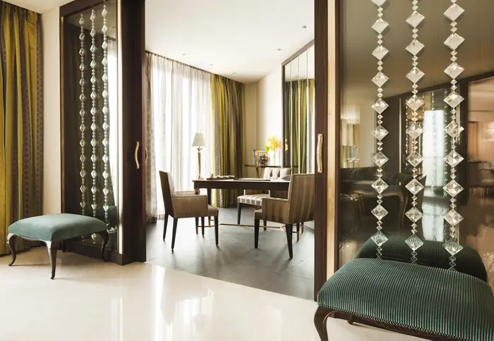 Suite of a fancy hotel – Skyco worked with Al Faisaliah to provide drapery solutions.