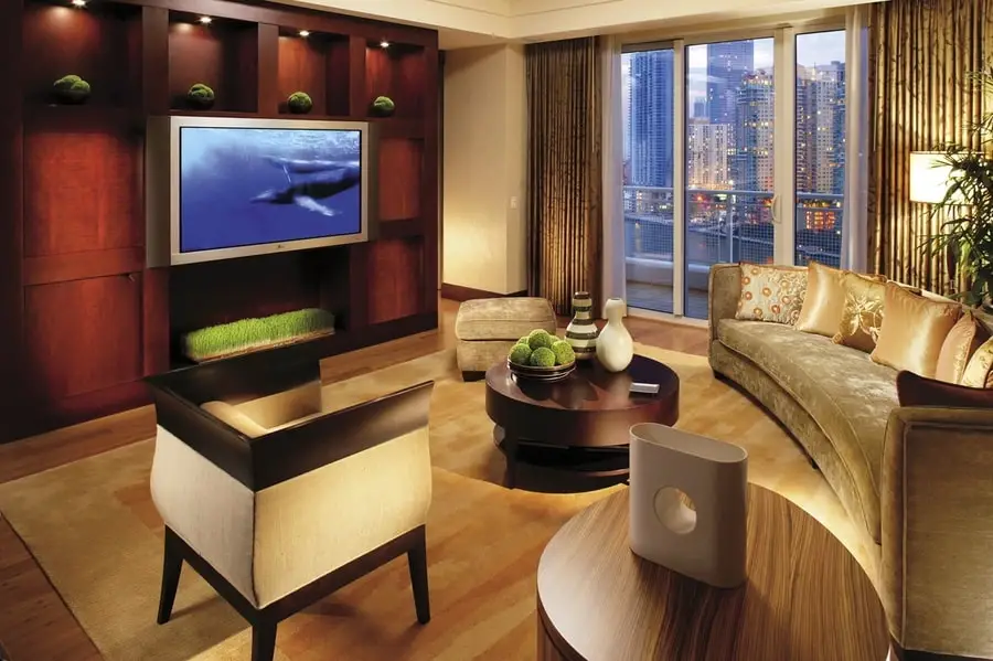 Mandarin Hotel in Miami – custom drapery in the living room built by Skyco.