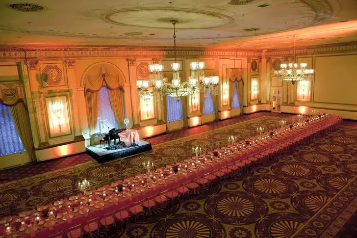 Skyco designed a custom drapery system for the ballroom at the Fairmont Hotel.