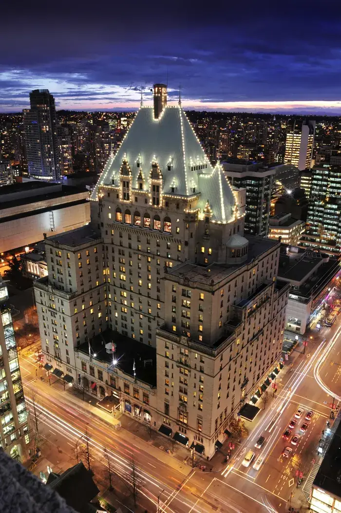 Aerial shot of the Fairmont Hotel, one of Skyco's hospitality industry clients.